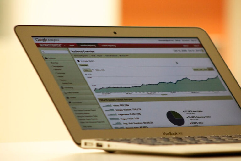 SEO analytics on computer screen